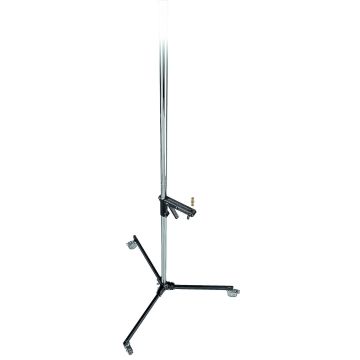 Manfrotto Chrome Column Light Stand With Locking Wheels, Removable Base (231CS)