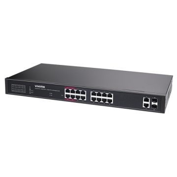 VIVOTEK AW-GEL-205A-260 PoE Switch 16xGE PoE Plus 2xGE UTP Plus 2xGE SFP
