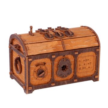 Wooden City 3D Wooden Box Puzzle - Escape room Treasure Chest (EN)