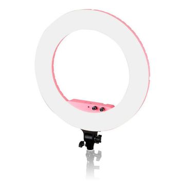 Caruba Round Vlogger 18 Inch LED Set Economy with Bag Pink