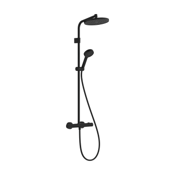 Hansgrohe Activera S ar Termostatu, D 24cm, 2 Plūsmas Veidi, Ecosmart Dušas Sistēma Matēts Melns (28078670)