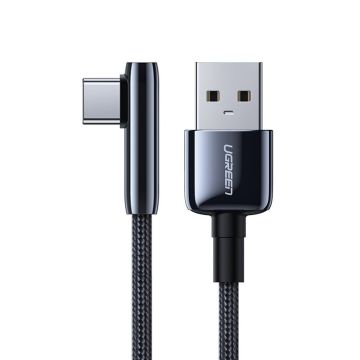 Ugreen Right Angle Cable USB - USB Type C 5 A Quick Charge 3.0 AFC FCP 0.5 m Black (70431 US313)