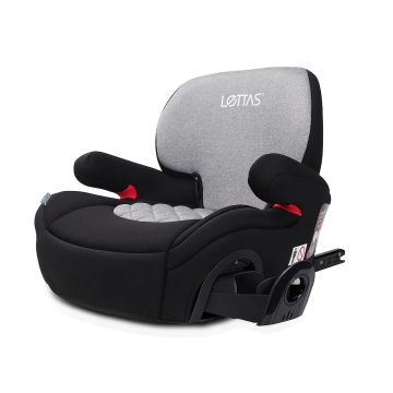 LETTAS Bērnu Sēdeklītis ar ISOFIX un Glāzes Turētāju 3. grupa (22–36 kg/6–12 gadi) ECE R44/04 (melns)
