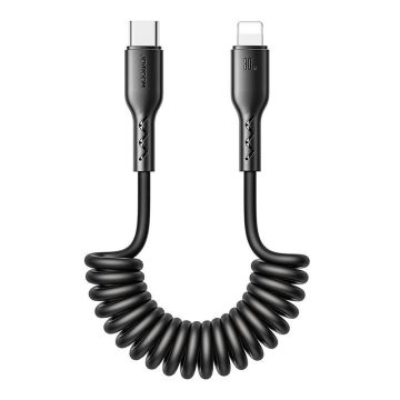 Joyroom Easy-Travel Series Fast Charging cable for car Type-C to Lightning 30W 1.5m coiled Black (SA38-CL3)