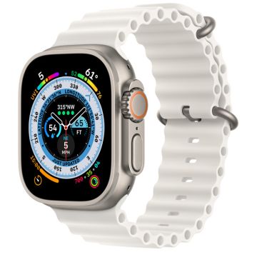Apple Watch Ultra GPS + Cellular, 49mm Titanium Case with White Ocean Band MNHF3EL/A