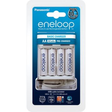 Panasonic Loader BQ-CC61 USB-in + Eneloop R6/AA 1900mAh, 4 Pcs. (K-KJ61MCC40USB)