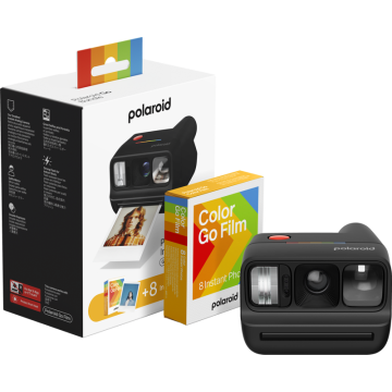 Polaroid Go Gen 3 Black + Color Film Bundle (8 Photos)
