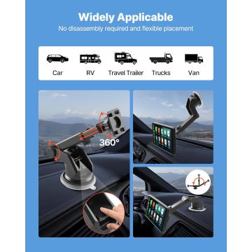 VEVOR 9003D Wireless CarPlay Android Auto Portable Radio 10-inch