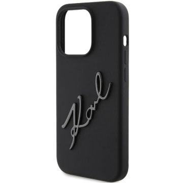 Karl Lagerfeld Silicone Karl Script Case for iPhone 15 Pro Max - Black (3666339168186)