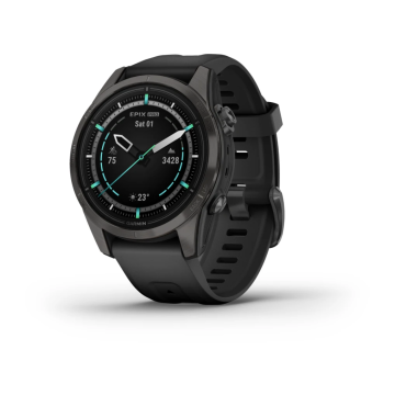 GARMIN EPIX PRO (GEN 2) SAPPHIRE EDITION 42 MM CARBON GRAY DLC TITANIUM WITH BLACK SILICONE BAND (010-02802-15)