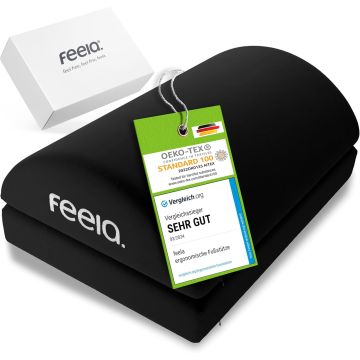 feela. Ergonomic Footrest for Desk etc. Height Adjustable (Black) (202 102)