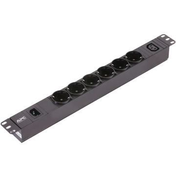 APC Easy Rack PDU, Basic, 1U, 1 Phase, 2.3kW, 230V, 10A, 6 SCHUKO and 1 C13 outlets, IEC60320 C14 inlet (EPDU1010B-SCH)