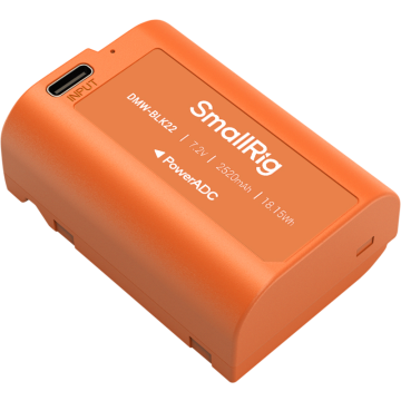 SmallRig 4979 Camera Battery USB-C Rechargeable DMW-BLK22 Orange