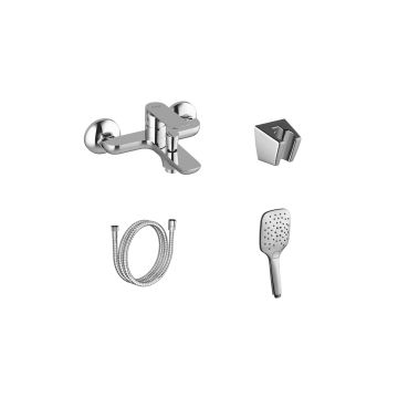 Ravak CL 022.00CR.+S Wall-mounted Bathtub Tap With Shower Set Chrome (X07S117)