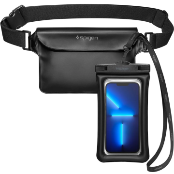 Spigen Aqua Shield WaterProof Floating Case + WaterProof Waist Bag A621 Set, black (AMP04533)