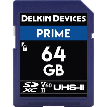 Delkin Devices Prime SDXC 64GB 1900x 300/100 MB/s Class 10/U3/V60 (DDSDB190064G)