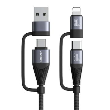 Joyroom SA37-2T2 Cable 4in1 2C 1L 1A, 60W, 1.2m black