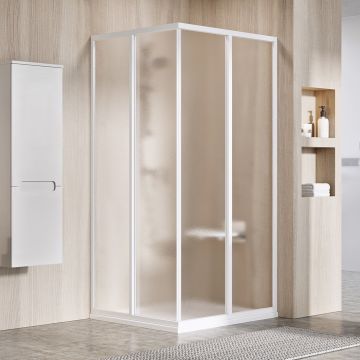 Ravak Shower Corner SRV2-100 195 S White + Glass Grape (14VA01O2ZG)