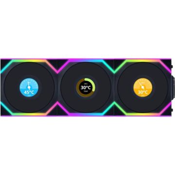 Lian Li UNI FAN SL Wireless LCD 120 3-Pack Black (G99.12SLLCD1W3B.00)