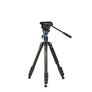 Benro A2883F Reverse-Folding Aluminum Travel Tripod with S4Pro Fluid Video Head (A2883FS4PRO)