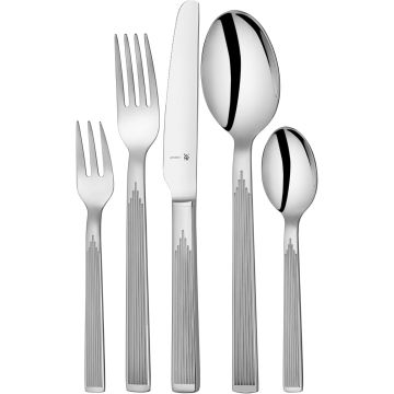 WMF Art Deco Cutlery Set for 12 People, 66 Pieces, Hollow Handle Knife, Cromargan Protect Cutlery Polished, Glossy, Scratch-Resistant, Dishwasher Safe (3201112187)