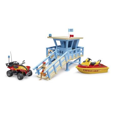 Bruder bworld lifeguard station with quad bike and personal water craft (62780)