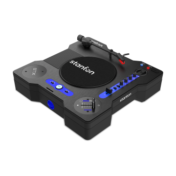 Stanton STX Battery powered Portable Scratch Turntable with a built-in Speaker, Bluetooth, preinstalled Mini Innofader Nano Crossfader