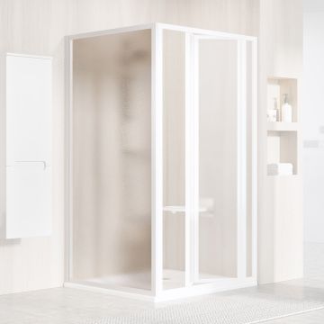 Ravak Shower Fixed Wall PSS-80 195 Whitec + Glass Grape (940401O2ZG)