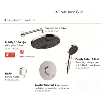 Hansgrohe Pulsify/Ecostat Termostata Dušas Komplekts 4in1 (KOMP-HANSG17)