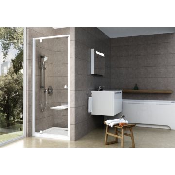 Ravak Dušas Durvis Pivot PDOP1 80cm Balta+Transparent (03G40101Z1)