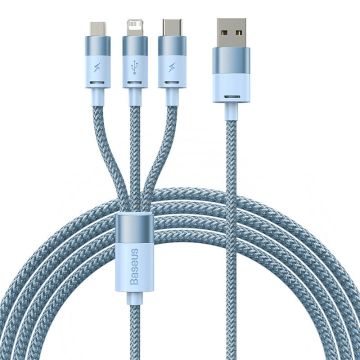 Baseus StarSpeed Series 3in1 USB cable USB-C + Micro + Lightning 3,5A, 1.2m Blue (CAXS000017)