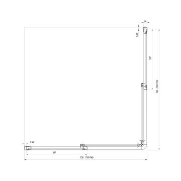 Ravak Shower Corner SRV2-75 S White + Glass Transparent (14V301O2Z1)