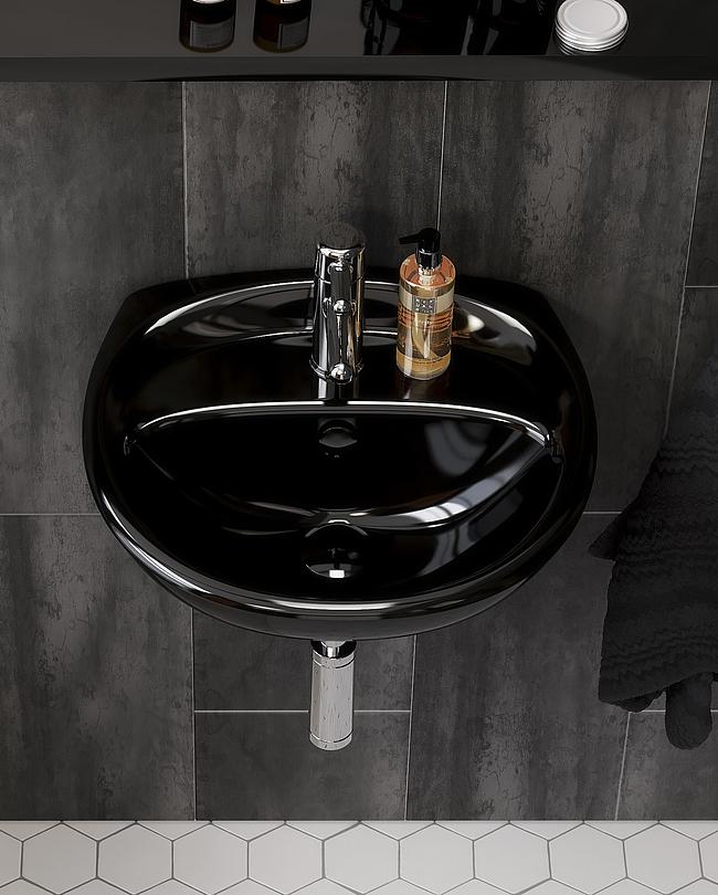 Gustavsberg Small Bathroom Sink Estetic 410350 - For Bolt Mounting 50cm ...