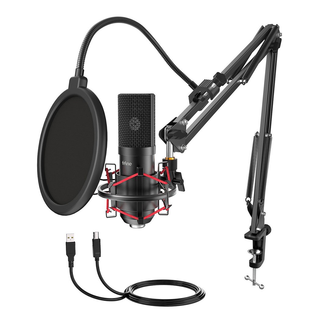 Fifine T732 Black Condenser Microphone + Stand / USB | Периферийные  устройства | Компьютерная техника | Интернет магазин BM.lv